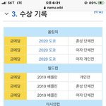 안산선수 <b>수상</b>경력