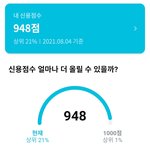 다들 <b>신용</b>점수 몇점이냐?