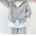 <b>크롭</b>후드 블랙살까 회색살까