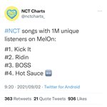 [NCT드림] 얘들아 <b>멜론</b> 리스닝 백만 넘는 거 드림 두개나 있다...