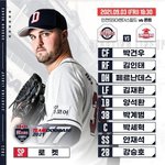 [<b>두산</b>] 9. 3 <b>두산</b> 베어스 라인업
