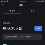 와 <b>저번</b>달에 돈 많이썼다
