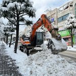 강원도 50cm 눈과의 전쟁…도로 곳곳 통제·혼잡
