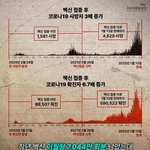 백신 <b>접종</b> 후 코로나19 사망자 증가 추이