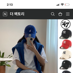 <b>mlb</b> 모자 파랑 검정 추반좀