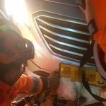 택시 충돌 후 범퍼에 낀 유기견…<b>소방</b> 극적 구조