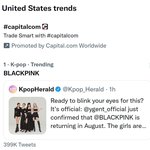 블핑 <b>컴백소식</b>에 미국 실트 1위네