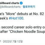 [방탄소년단] 호비 모어 넬볻 핫100 82위 <b>진입</b>