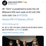 에스파 <b>girls</b> 빌보드 차트인