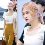 로제 스퀘어넥 <b>크롭</b>티
