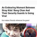 [스키즈] 방찬이 가드분하고 인사하는거 기사