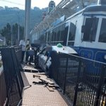 해운대 <b>해변</b>관광열차-택시 충돌