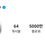 헐 뷔 인스타 5천만 찍었네