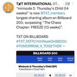 투바투 빌보드 200 차트인 14주