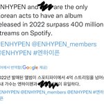 [엔하이픈] 2022년 스포티파이 4억 스트리밍