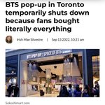 방탄 캐나다 팝업 스토어 임시<b>폐점</b> 사유