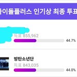 [방탄소년단] 인ㄱㅣ상투표 챙기면 일예표 구할 <b>확률</b> 올라감