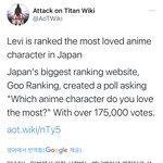 [진격의거인] 리바이 <b>인기투표</b> 1위함!!