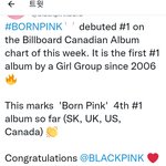 블랙핑크 앨범차트 영국 미국에 이어 캐나다도 1위