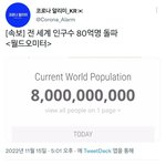 전세계 인구수 80억 돌파했대