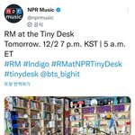 방탄 알엠  오늘 저녁7시에  <b>타이니</b>데스크 공연함