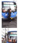 인천에서 버스 앞을 막고 시위하는 사람