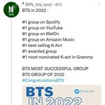 방탄 22년 한해동안 기록