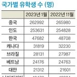 유학 물 건너감