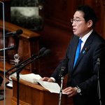 첫 '<b>노</b> 마스크' 연설한 기시다... "한국과 긴밀히 소통"