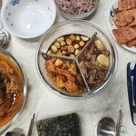 등<b>갈피</b>찜에 엄마표 스팸 배부르게 다 먹응ㅎ