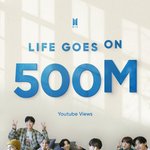 방탄 Life Goes <b>On</b> MV 5억뷰 돌파, 통산 16번째