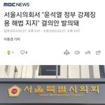 윤석열 정부 강제징용해법 지지 발언 서울시의회에서 <b>발의</b>되다.