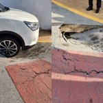 학교 후문 앞 도로 싱크홀 발생