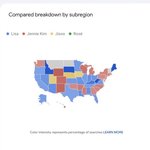 코첼라 동안 미국구글 블핑 <b>맴</b><b>버</b>별 검색 순위(리사 1위)