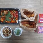 삼겹떡볶이+<b>스팸</b>마요컵밥 배달 옴