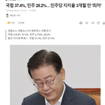 더불어민주당 정당 지지율이 3개월 연속 하락세를 보이며 28.2%로...