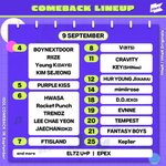 9월 <b>컴백라인업</b> 떴다