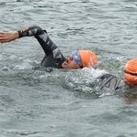 전과5범 서울시장 오세훈…"수영 <b>완주</b> 못해, 내년 또 도전"