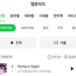 르세라핌 <<b>Perfect</b> Night> 멜론 일간1위