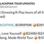 역대 케이팝 월드투어 매출 <b>TOP</b> 3 - 블핑 방탄 빅뱅