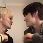 지들끼리 마주보고 인사하는 아이돌