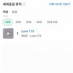 라이즈 10대20대 여자들이 많이 듣는 <b>음원</b> 순위 1위