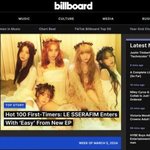 현재 르세라핌 빌보드 공홈 메인