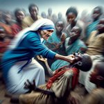 <b>AI</b>야, 가난에 맞서 싸우는 수녀님 그려줘