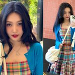 레드벨벳 조이, <b>청량</b>한 청바지+원피스 레이어드 룩