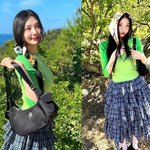 조이, 치마가 몇 단이야? <b>체크</b> 롱스커트 입고 여름 향기 ‘물씬