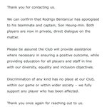 손흥민선수에 관한 이멜 답장 받음