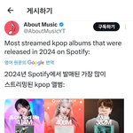 24상반기 발매 스포티파이 <b>최다</b> 스트리밍 케이팝 앨범