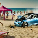 "60대 남성 전기차로 해수욕장 텐트 <b>돌진</b>… '급발진 주장'