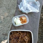 도시락 싸서 <b>야외</b> 에서 먹었어요.